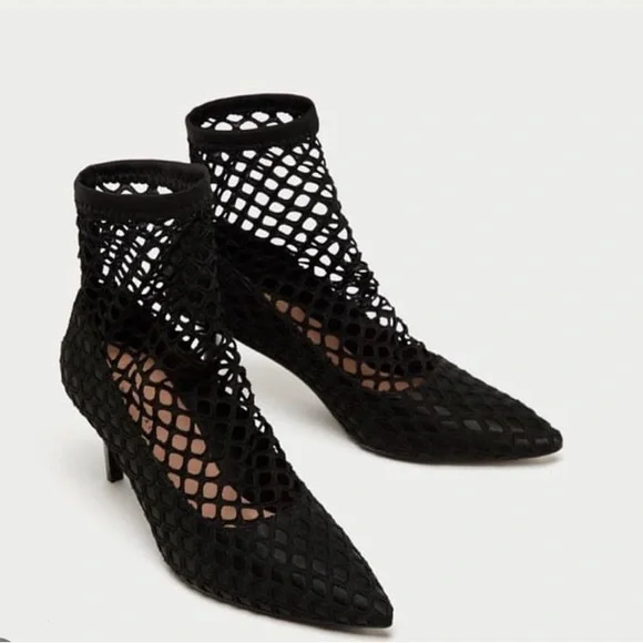 Zara | Shoes | Zara Fabric Heeled Ankle Boots | Poshmark display picture 1